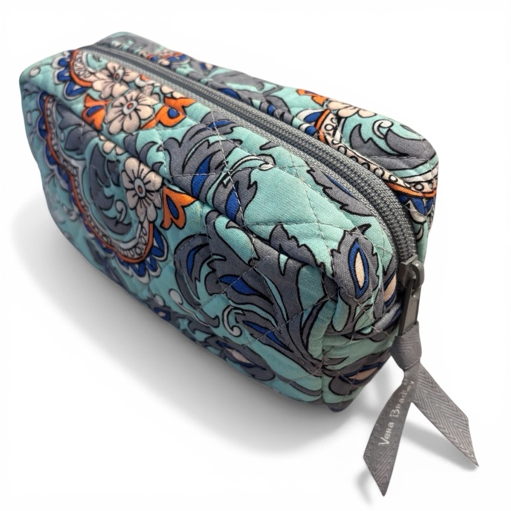 Vera Bradley Medium Cosmetic Makeup Bag FAN FLOWERS